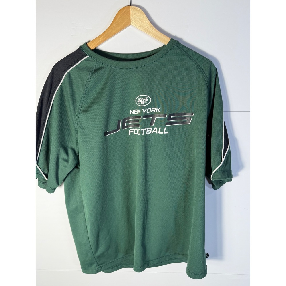 NFL Team Apparel New York Jets Football Shirt Mens XL Green Short Sleeve Mesh